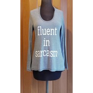 Messy Buns Lazy Days size medium long sleeve hoodie knit top